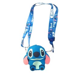 3D Τσαντάκι  μπλε σιλικόνης Stitch 12cm