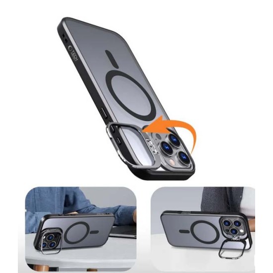 Metal Stand Case Camera Ring Protection for iPhone 15 pro max,Shockproof TPU Magnetic Mag-Safe Slim Case Back Cover Pink