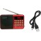 Baijiali BJL-62 Mini Radio Rechargeable with USB Red
