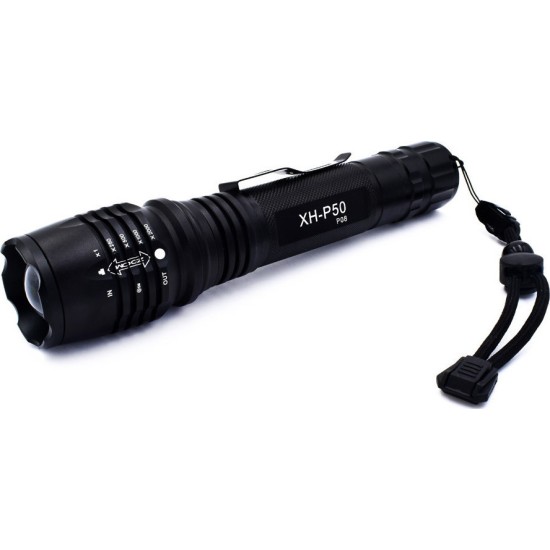 Φακός Tactical LED XHP50 Αλουμινίου X-Balog XH-P8-P50 - Μαύρος