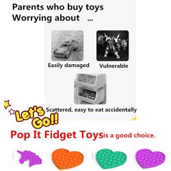 Push pop it Bubble Fidget Toy Stress Reliever Heart Yellow 