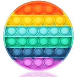 Push pop it Bubble Fidget Toy Stress Reliever rainbow colours Στρογγυλό