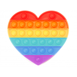Push pop it Bubble Fidget Toy Stress Reliever rainbow colours Heart