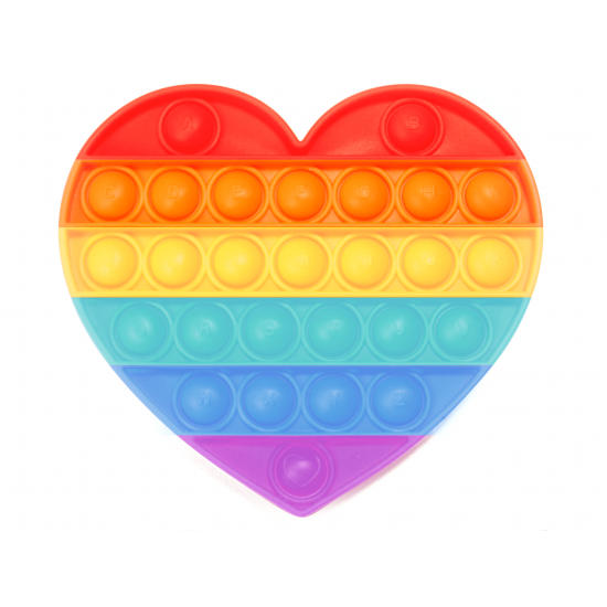 Push pop it Bubble Fidget Toy Stress Reliever rainbow colours Heart Push pop it Bubble Fidget Toy Stress Reliever rainbow colours Heart