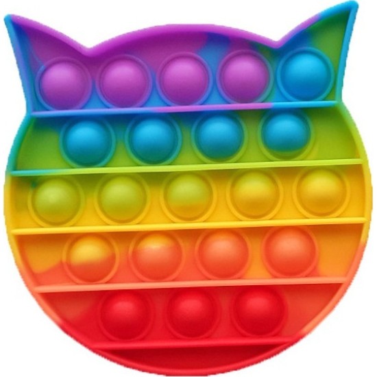 Push pop it Bubble Fidget Toy Stress Reliever rainbow colours Cat Push pop it Bubble Fidget Toy Stress Reliever rainbow colours Cat