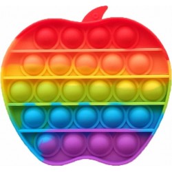 Push pop it Bubble Fidget Toy Stress Reliever rainbow colours Apple 