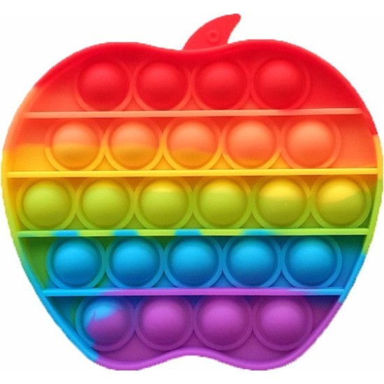 Push pop it Bubble Fidget Toy Stress Reliever rainbow colours Apple Push pop it Bubble Fidget Toy Stress Reliever rainbow colours Apple