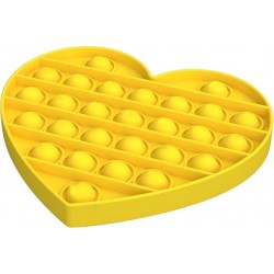 Push pop it Bubble Fidget Toy Stress Reliever Heart Yellow 