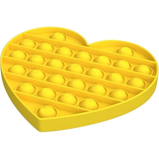 Push pop it Bubble Fidget Toy Stress Reliever Heart Yellow Push pop it Bubble Fidget Toy Stress Reliever Heart Yellow