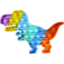 Push pop it Bubble Fidget Toy Stress Reliever rainbow colours Dinosaur 