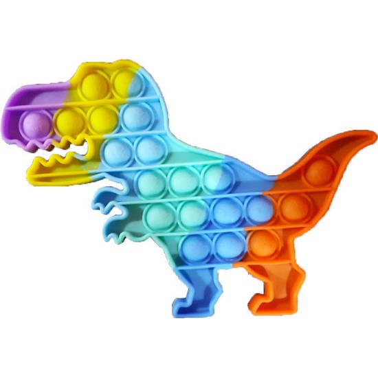 Push pop it Bubble Fidget Toy Stress Reliever rainbow colours Dinosaur