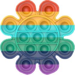 Push pop it Bubble Fidget Toy Stress Reliever rainbow colours Flower 
