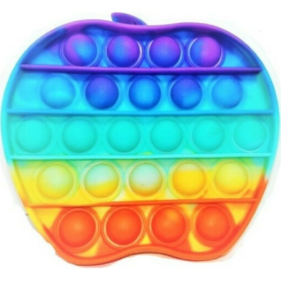 Push pop it Bubble Fidget Toy Stress Reliever Μήλο Rainbow Colours