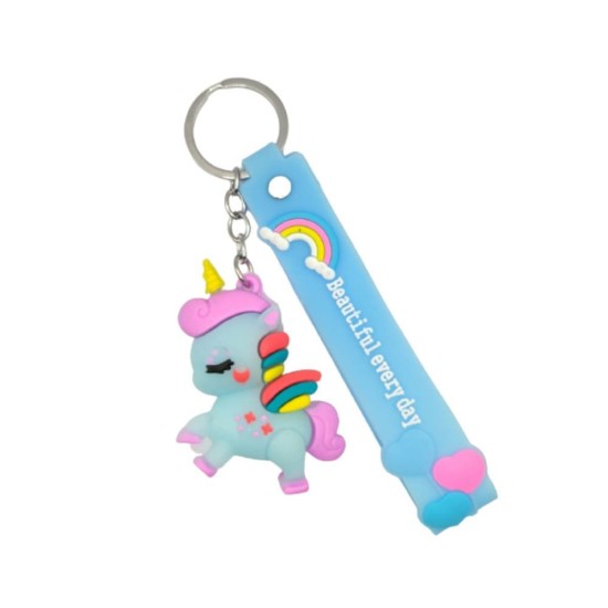 Μπρελόκ 3D Pokemon γαλάζιο Unicorn Beautiful every day Keychain