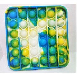 Push pop it Bubble Fidget Toy Stress Reliever colourful Square Purple-White-Green