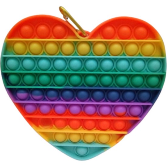 Push pop it Bubble Fidget Toy Stress Reliever rainbow colours Heart Γίγας Push pop it Bubble Fidget Toy Stress Reliever rainbow colours Heart Γίγας