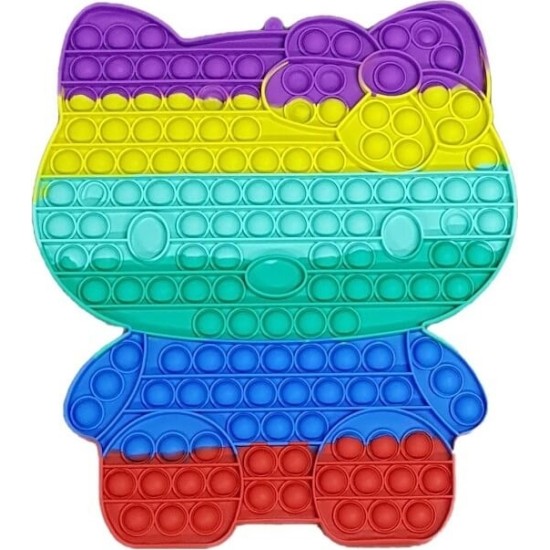 Pop it Bubble Fidget Toy Stress Reliever Rainbow Colours SUPER ΓΙΓΑΣ Γατούλα