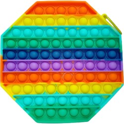 Push pop it Bubble Fidget Toy Stress Reliever rainbow colours Οκτάγωνο Γίγας 20 x 20 cm