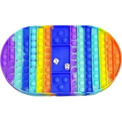 Pop it Bubble Fidget Toy Stress Reliever Rainbow Colours SUPER ΓΙΓΑΣ Επιτραπέζιο Μπάσκετ με Ζάρια