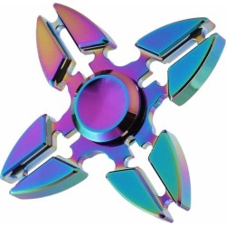 Fidget Spinner Adhd iSpin Μεταλλικό Rainbow 4spin- Spinner Toy High Speed Stainless Steel Bearing Hand Spinner