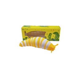 Fidget Finger Slug Κίτρινο/Λευκό Παιχνίδι Σαλιγκάρι