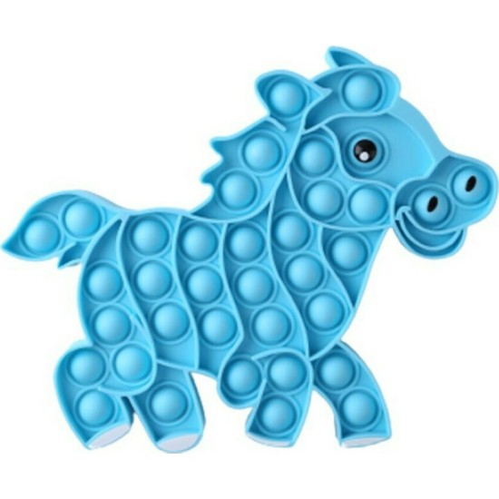 Push pop it Bubble Fidget Toy Stress Reliever Horse Μπλε