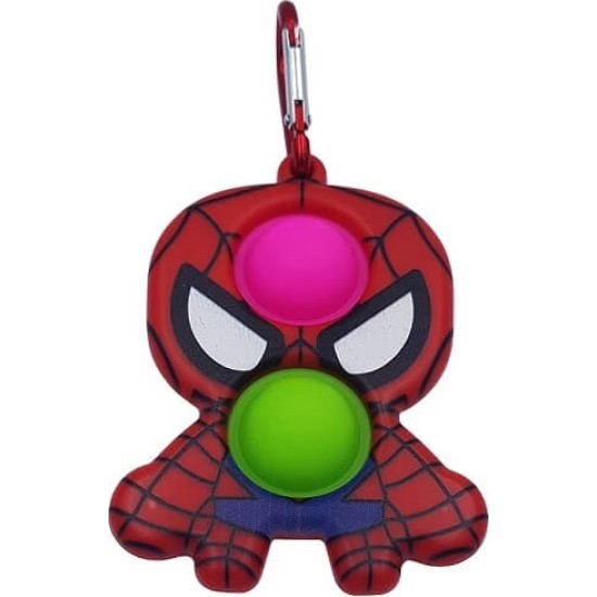 Pop it Fidget Dimple Αγχολυτικό Παιχνίδι Μπρελόκ Καρτούν Μπλε Κόκκινο