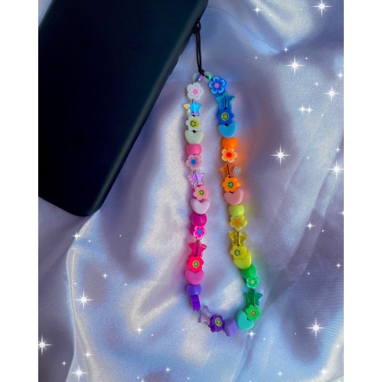 Διακοσμητικό Λουράκι με Χάντρες Fashion Jewelry για κινητό - rainbow colours M202