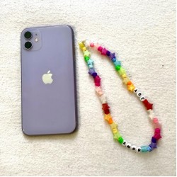 Διακοσμητικό Λουράκι με Χάντρες Fashion Jewelry για κινητό - πολύχρωμα αστέρια M233