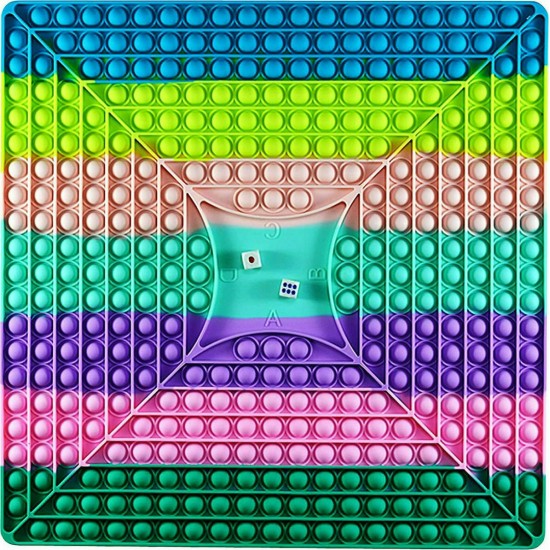 Σουπέρ Γίγας Chess board Super Push Pop It Bubble Fidget Toy Stress Reliever – Σκάκι (Square Colorful) 40CM*40CM