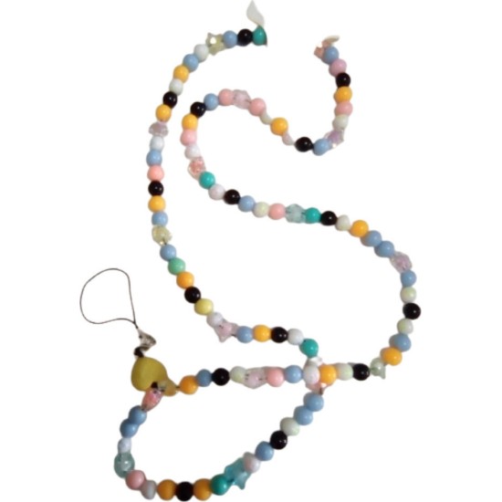 Διακοσμητικό Λουράκι με Χάντρες Fashion Jewelry για κινητό - μικρές χάντρες rainbow colours M201