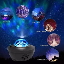 Led Παιδικό Φωτιστικό Projector Starry A με Προβολή Αστεριών Μαύρο