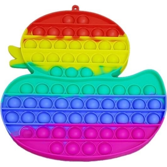Pop it Bubble Fidget Sensory Toys For Kids Rainbow colours Γίγας Παπάκι