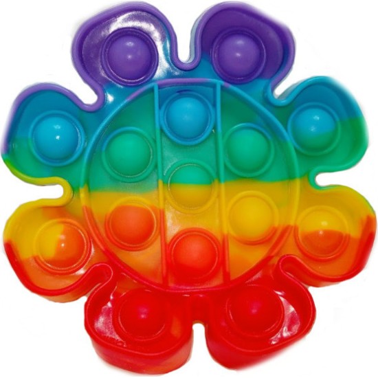 Pop it Bubble Fidget Toy Stress Reliever Μαργαρίτα Rainbow colours