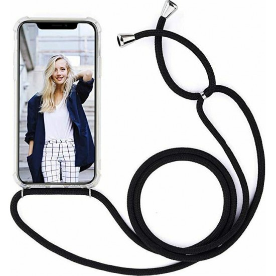 Back Cover Σιλικόνης διάφανο με Λουράκι Μαύρο (iPhone 11) Back Cover Σιλικόνης διάφανο με Λουράκι Μαύρο (iPhone 11)