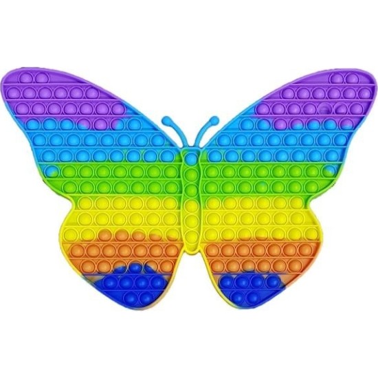 Pop it Bubble Fidget Sensory Toys For Kids Rainbow colours Super Γίγας Πεταλούδα