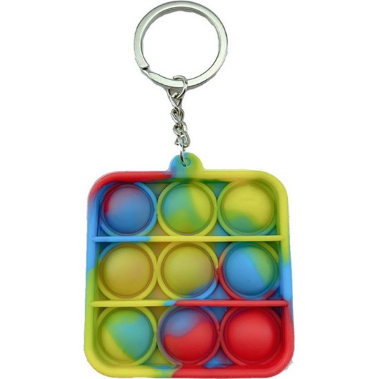 Pop it Fidget Τετράγωνο Μπρελόκ Πολύχρωμο Pop it Fidget Τετράγωνο Μπρελόκ Πολύχρωμο