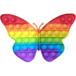 Push pop it Bubble Fidget Toy Stress Reliever Rainbow colours Πεταλούδα