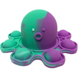 Pop it Fidget Toy Stress Reliever mini μπρελόκ Χταπόδι πράσινο-μωβ