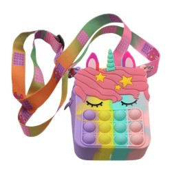 Pop it Τσάντα ‘Ωμου - Unicorn RainBow Colours Pink-Green-Yellow