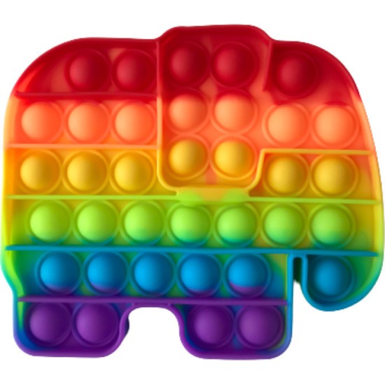 Push pop it Bubble Fidget Sensory Toys For Kids Rainbow colours Ελέφαντας