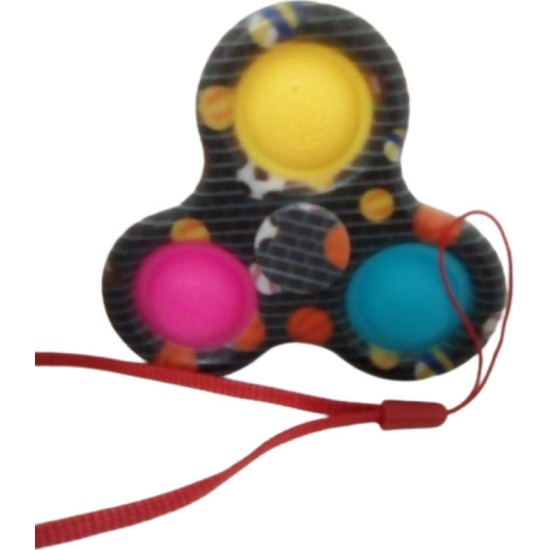 Push pop it Fidget spiner τριπλό μαύρο με σχέδια