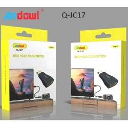 Αντάπτορας Andowl Mini HDMI (M) σε HDMI (F) Black