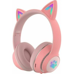 L550 Ασύρματα Bluetooth Παιδικά On Ear Ακουστικά με 9 ώρες Λειτουργίας Ροζ