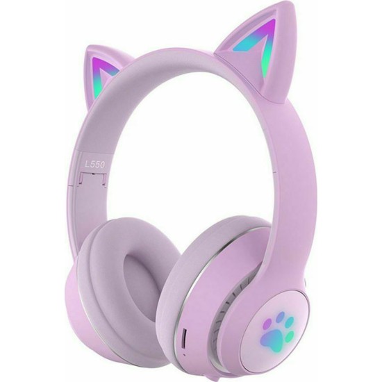 L550 Ασύρματα Bluetooth Παιδικά On Ear Ακουστικά με 9 ώρες Λειτουργίας Μωβ