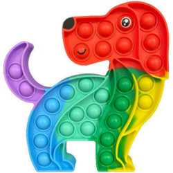 Push pop it Bubble Fidget Toy Stress Reliever Σκύλος Rainbow