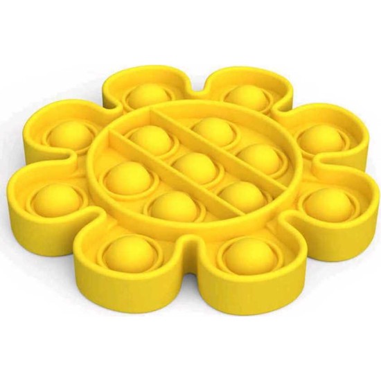 Pop it Bubble Fidget Toy Stress Reliever flower yellow