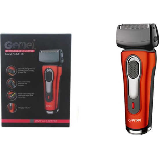 Επαναφορτιζόμενη ξυριστική μηχανή Gemei GM-7110 Επαναφορτιζόμενη ξυριστική μηχανή Gemei GM-7110