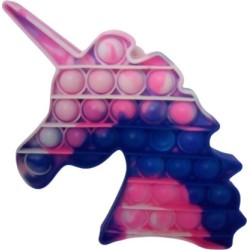 Pop it Bubble Fidget Toy Stress Reliever Μονόκερος Μπλε Ροζ Άσπρο