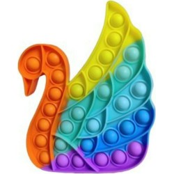 Push pop it Bubble Fidget Toy Stress Reliever Πολύχρωμος Κύκνος